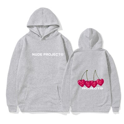 2024 m. Autunm Nude Project Spausdintas vyriškas gobtuvas Gamintojas Hoody Y2K Drabužiai Vintažinė mada Nauji atsitiktiniai unisex megztiniai ilgomis rankovėmis