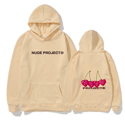 2024 m. Autunm Nude Project Spausdintas vyriškas gobtuvas Gamintojas Hoody Y2K Drabužiai Vintažinė mada Nauji atsitiktiniai unisex megztiniai ilgomis rankovėmis