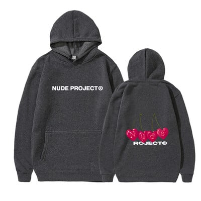 2024 m. Autunm Nude Project Spausdintas vyriškas gobtuvas Gamintojas Hoody Y2K Drabužiai Vintažinė mada Nauji atsitiktiniai unisex megztiniai ilgomis rankovėmis
