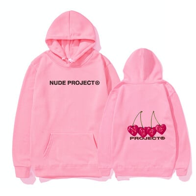 2024 m. Autunm Nude Project Spausdintas vyriškas gobtuvas Gamintojas Hoody Y2K Drabužiai Vintažinė mada Nauji atsitiktiniai unisex megztiniai ilgomis rankovėmis