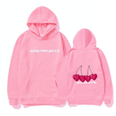 2024 m. Autunm Nude Project Spausdintas vyriškas gobtuvas Gamintojas Hoody Y2K Drabužiai Vintažinė mada Nauji atsitiktiniai unisex megztiniai ilgomis rankovėmis