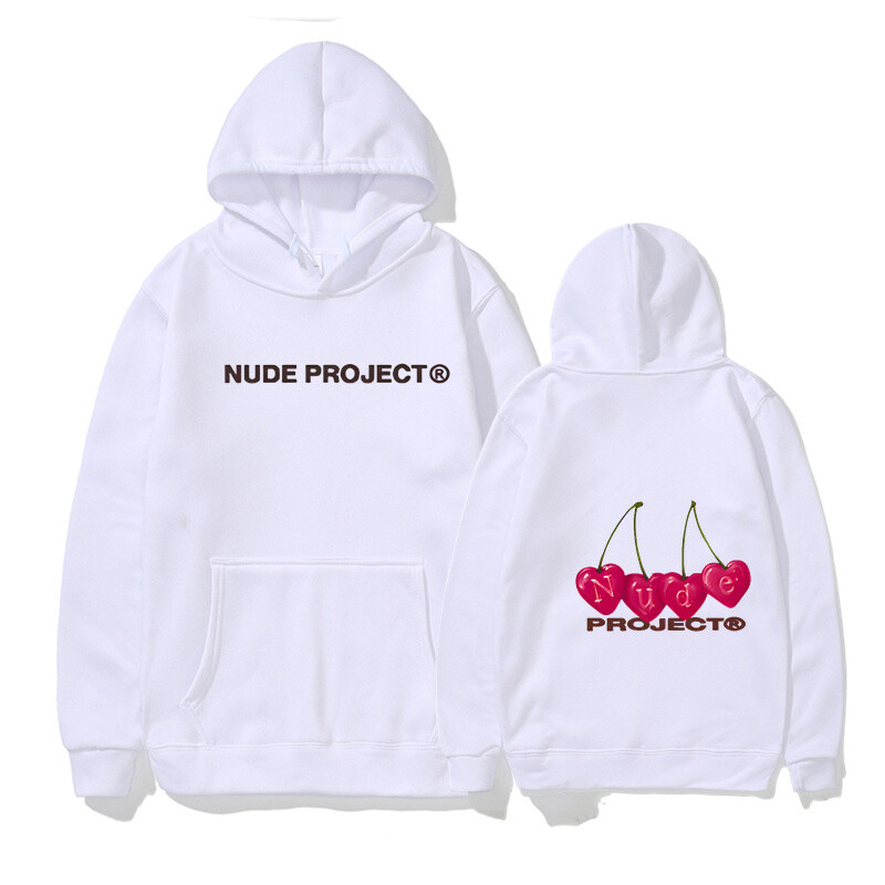 2024 m. Autunm Nude Project Spausdintas vyriškas gobtuvas Gamintojas Hoody Y2K Drabužiai Vintažinė mada Nauji atsitiktiniai unisex megztiniai ilgomis rankovėmis