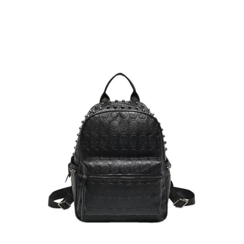 Japāņu vīriešu Punk Rivet Vintage ikdienas mugursoma All Match Y2k Estētiskā sieviešu skolas somas studentiem mīkstas ādas mugursomas modernas