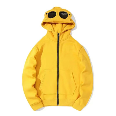 Ochelari de toamnă și iarnă, pălărie, cardigan hip-hop, fermoar și fleece, hanorac cu glugă, jachetă caldă în aer liber, unisex