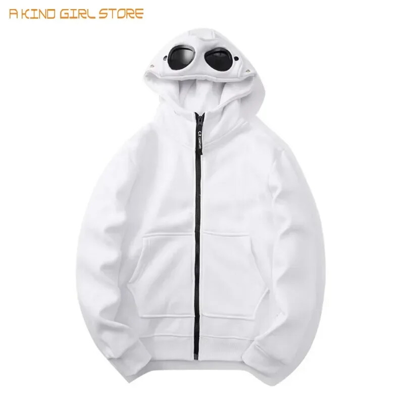 Ochelari de toamnă și iarnă, pălărie, cardigan hip-hop, fermoar și fleece, hanorac cu glugă, jachetă caldă în aer liber, unisex