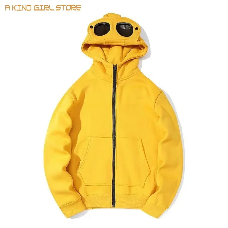 Ochelari de toamnă și iarnă, pălărie, cardigan hip-hop, fermoar și fleece, hanorac cu glugă, jachetă caldă în aer liber, unisex