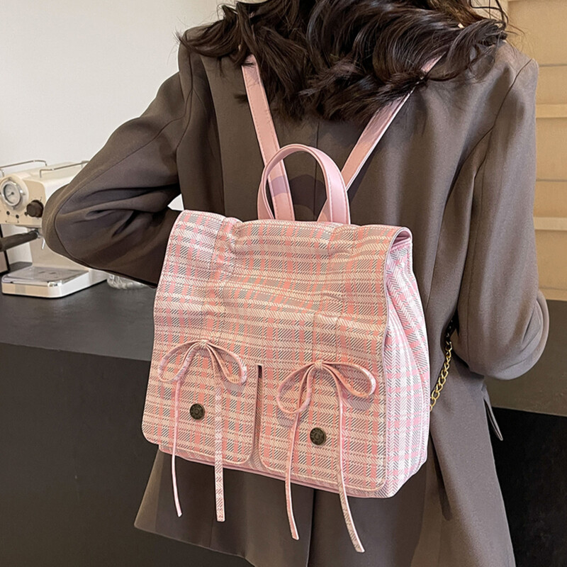 Rucsacuri clasice din piele PU pentru femei Rucsacuri cu șnur în stil preppy Rucsac pentru studenți, retro, solid, mochile estetice japoneze