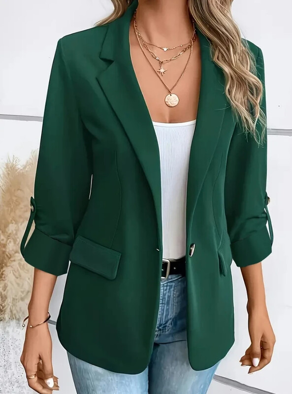 Damă S-2XL Dimensiune Commuter Nou stil Manecă lungă Cardigan Moda Costum Mic Elegant Culoare Solidă Ocazional Costum Femei Topuri