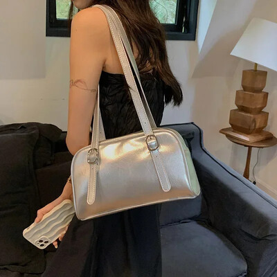 Genți de umăr pentru navetiști verzi pentru femei 2024 Genți de mână de lux de designer de culoare pură Geantă cauzală de mare capacitate, geantă de subrat