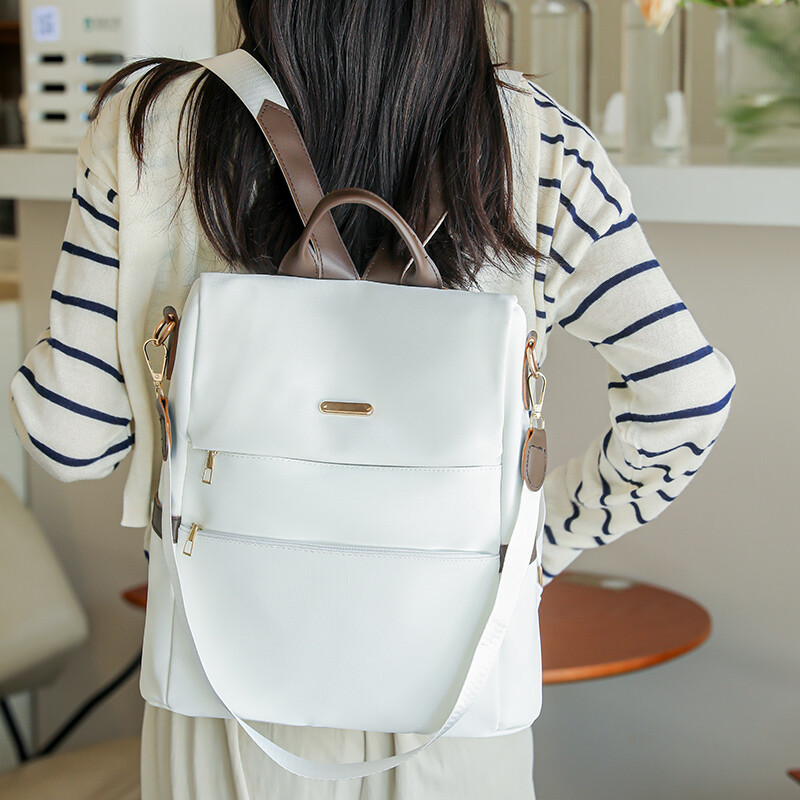 Geantă de școală nouă, antifurt, rucsac pentru femei, geantă de umăr de mare capacitate, versiunea pentru femei, la modă, genți din piele moale din nailon, simple