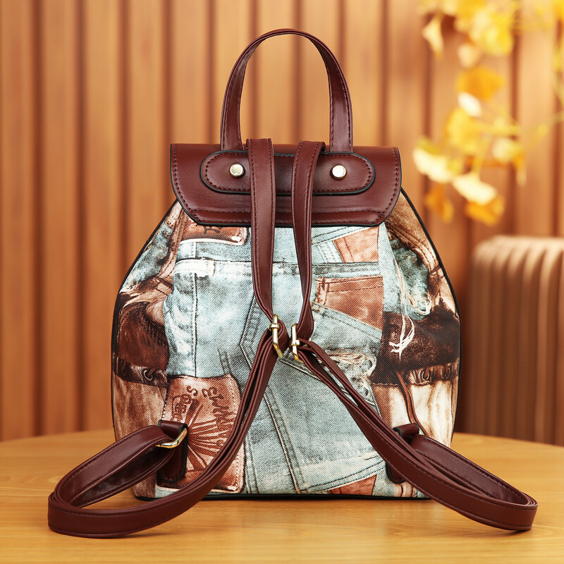 Rucsac de mare capacitate din piele PU, geantă durabilă de zi cu zi cu buzunare multiple și curele confortabile-Organizator perfect pentru scrisori