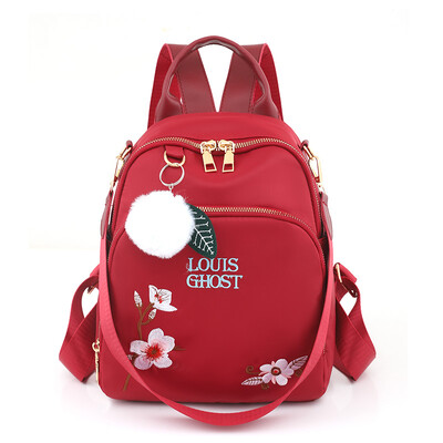 New Trend Broderie Design Rucsacuri ușoare de lux Anti stropire Rucsac din nailon de mare capacitate Genți de școală multifuncționale