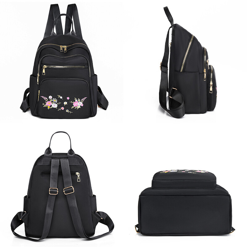 Ūdensnecaurlaidīga Oksfordas sieviešu mugursoma, modes ikdienas izšūšanas soma dizainere sievietēm, liela ietilpība ceļojumu rokassomu iepirkšanās knapi