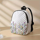 1 buc, rucsac imprimat cu model de flori, rucsac mic casual cusut cu diamante, rucsac casual pentru exterior