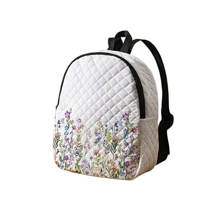 1 buc, rucsac imprimat cu model de flori, rucsac mic casual cusut cu diamante, rucsac casual pentru exterior