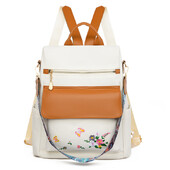 2024. gada jauna modes retro sieviešu plecu soma Augstas kvalitātes izšūta sieviešu mugursoma Skolas studentu liela ietilpība grāmatu somas Sac