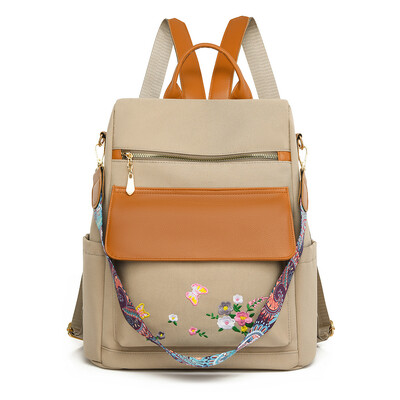 2024. gada jauna modes retro sieviešu plecu soma Augstas kvalitātes izšūta sieviešu mugursoma Skolas studentu liela ietilpība grāmatu somas Sac