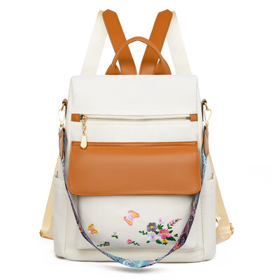 2024. gada jauna modes retro sieviešu plecu soma Augstas kvalitātes izšūta sieviešu mugursoma Skolas studentu liela ietilpība grāmatu somas Sac