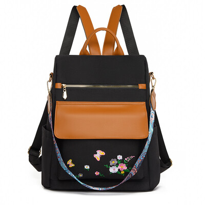 2024. gada jauna modes retro sieviešu plecu soma Augstas kvalitātes izšūta sieviešu mugursoma Skolas studentu liela ietilpība grāmatu somas Sac