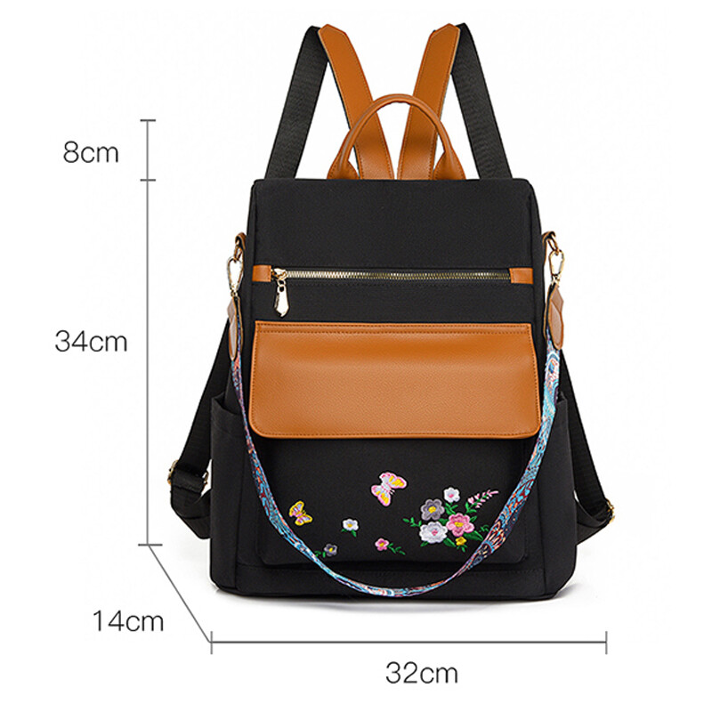 2024. gada jauna modes retro sieviešu plecu soma Augstas kvalitātes izšūta sieviešu mugursoma Skolas studentu liela ietilpība grāmatu somas Sac