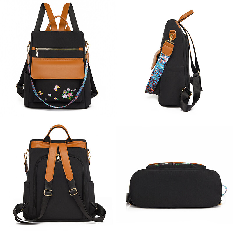 2024. gada jauna modes retro sieviešu plecu soma Augstas kvalitātes izšūta sieviešu mugursoma Skolas studentu liela ietilpība grāmatu somas Sac