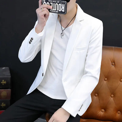 Costume și blaze oversize pentru bărbați, plus jachetă de mărime mare pentru bărbați, subțire, petrecere, paltoane albe, slim fit, haine vintage în stil coreean, ocazional