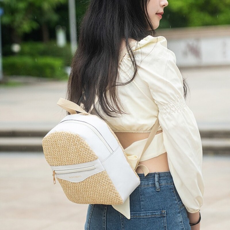 Salmu auduma plecu soma pārnēsājama rāvējslēdzēja viegla sieviešu mugursoma, liela ietilpība studentu skolas soma ceļojumiem