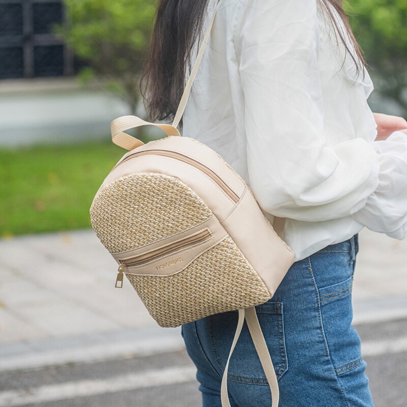 Salmu auduma plecu soma pārnēsājama rāvējslēdzēja viegla sieviešu mugursoma, liela ietilpība studentu skolas soma ceļojumiem