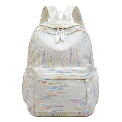 Neilona auduma mugursoma lielas ietilpības klēpjdatora dienassoma rāvējslēdzēja līnijas raksta mugursoma sievietēm pārvietošanās soma Koledžas studentu skolas soma