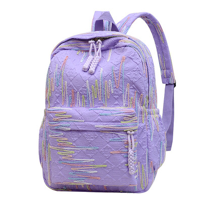 Neilona auduma mugursoma lielas ietilpības klēpjdatora dienassoma rāvējslēdzēja līnijas raksta mugursoma sievietēm pārvietošanās soma Koledžas studentu skolas soma