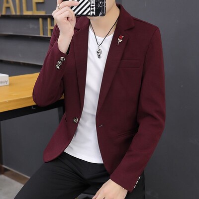 Jachetă pentru bărbați, albastru, petrecere, în dungi, costume și blazere pentru bărbați, haine în stil coreean cu piept, paltoane, modă de primăvară 2024, nou în