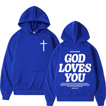 Нов пуловер с качулка Christian Jesus Church Bible Verse God Loves You Мъже Жени Vintage Hoodies Y2k Унисекс Модерен суичър