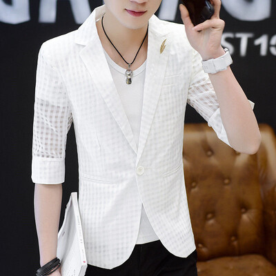 VERSMA pavasario vasaros berniukų languotas pusrankovių vyriškos striukės bombonešiu paltai japoniškos permatomos plonos beisbolo striukės, vyriškos dropshipping