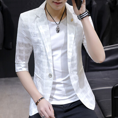 VERSMA pavasario vasaros berniukų languotas pusrankovių vyriškos striukės bombonešiu paltai japoniškos permatomos plonos beisbolo striukės, vyriškos dropshipping