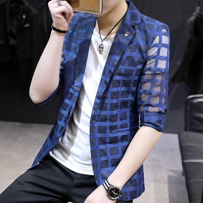 VERSMA pavasario vasaros berniukų languotas pusrankovių vyriškos striukės bombonešiu paltai japoniškos permatomos plonos beisbolo striukės, vyriškos dropshipping