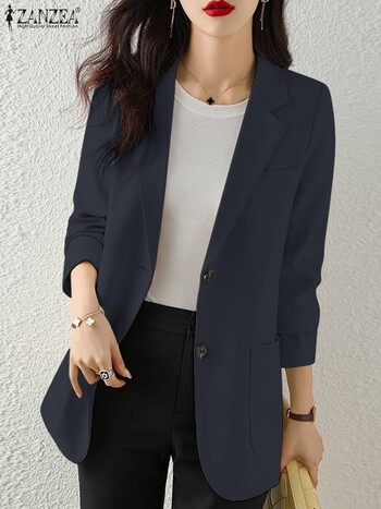 ZANZEA Fashion Women Autumn OL Work Blazer Κομψά, μασίφ ρούχα γραφείου Φαρδιά λεπτά μπουφάν Mujer Κομψά casual κοστούμια παλτό 2024