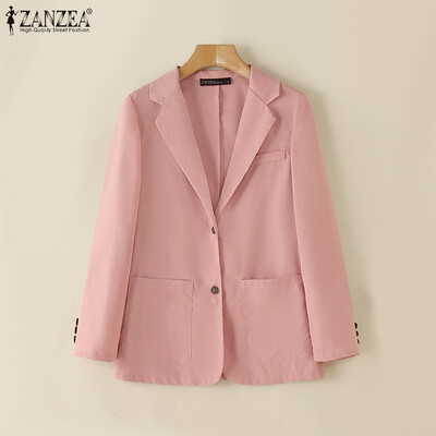 ZANZEA modni ženski jesenski OL radni sako Elegantna jednobojna uredska vanjska odjeća Široke tanke jakne Mujer Elegantna ležerna odijela Kaputi 2024.