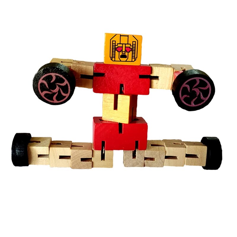 Fidget Робот, Антистрес, Логическа, Дървена, 15х7 см