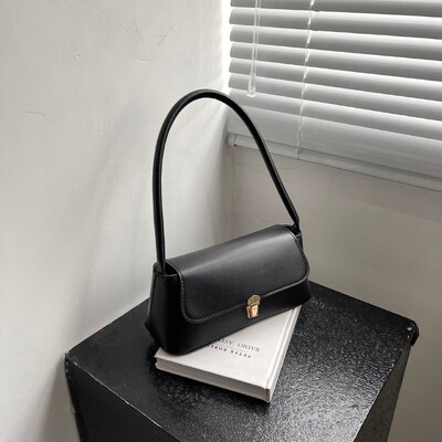 Sieviešu plecu soma rokassomiņa Retro padušu soma Mode Vienkārša vienkrāsaina jauna rokas plecu soma