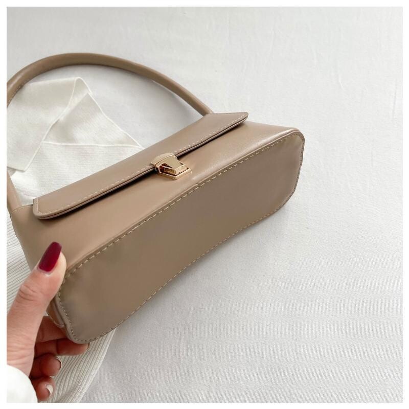 Sieviešu plecu soma rokassomiņa Retro padušu soma Mode Vienkārša vienkrāsaina jauna rokas plecu soma