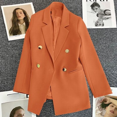 Costum de damă haină elegantă sport ocazional blazer moda coreeană jachetă de lux toamnă culoare uni birou îmbrăcăminte doamnă de bază nou