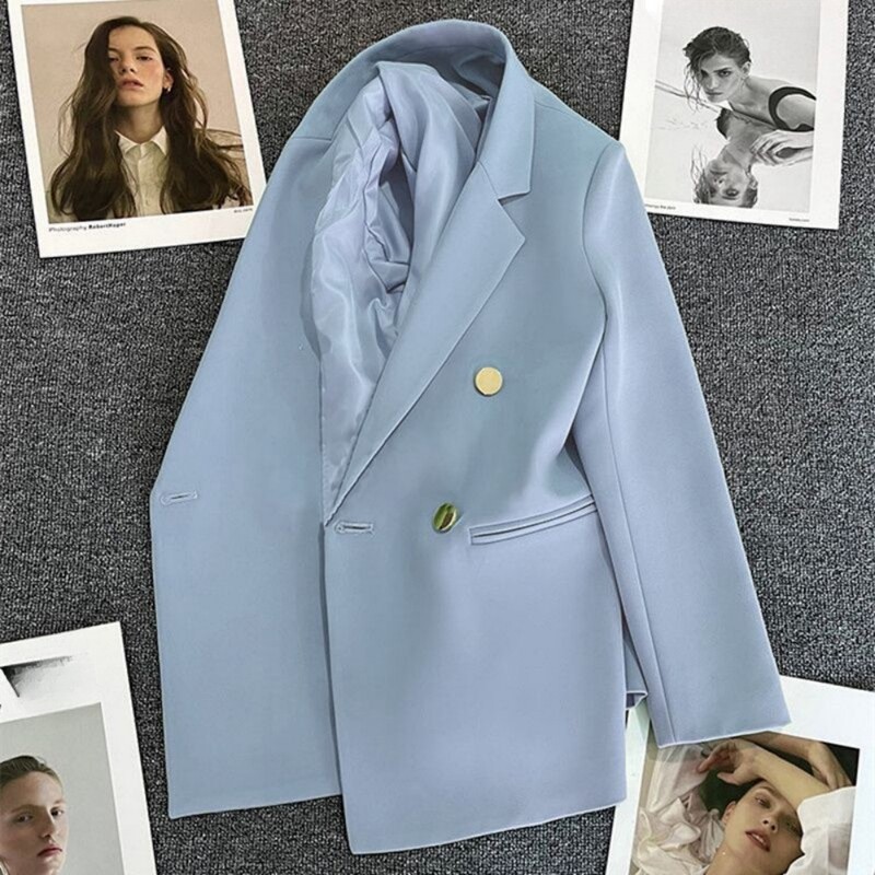 Costum de damă haină elegantă sport ocazional blazer moda coreeană jachetă de lux toamnă culoare uni birou îmbrăcăminte doamnă de bază nou