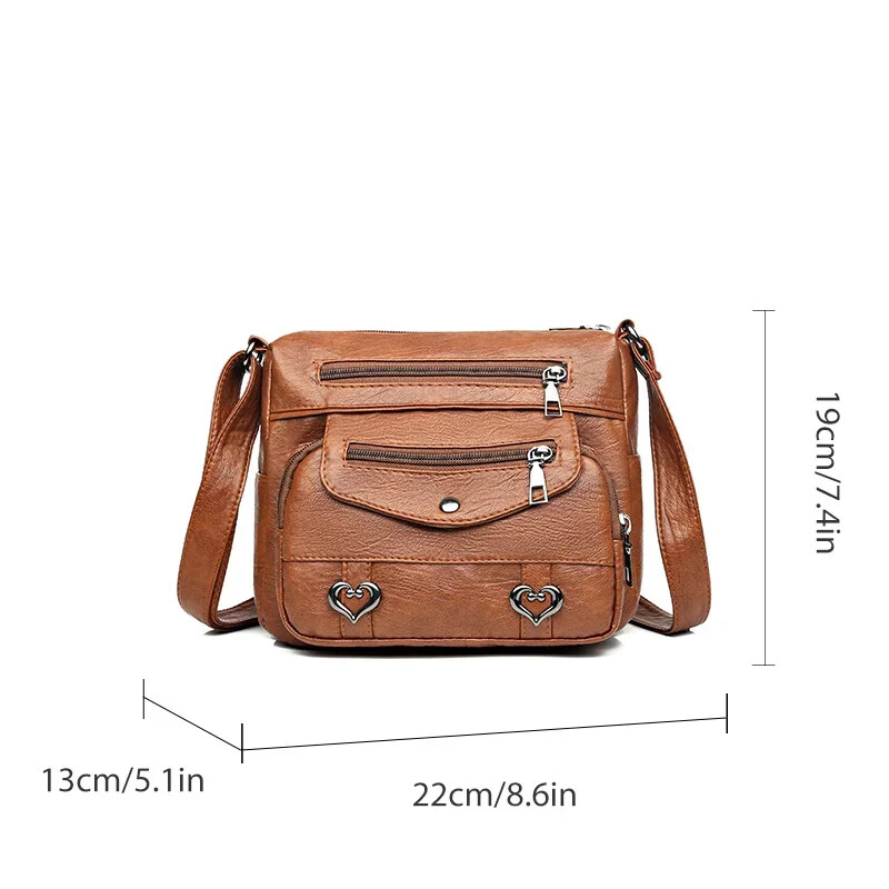 Geanta de umar Material PU Design Sense Capacitate mare Stilul retro Geanta femei Geanta Multi Space Crossbody