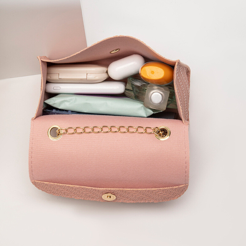 Četverokutna torba s reljefnim lancem Kožna torba za mobitel velikog kapaciteta preko ramena za žene Modna torba za rame Torba za mobitel