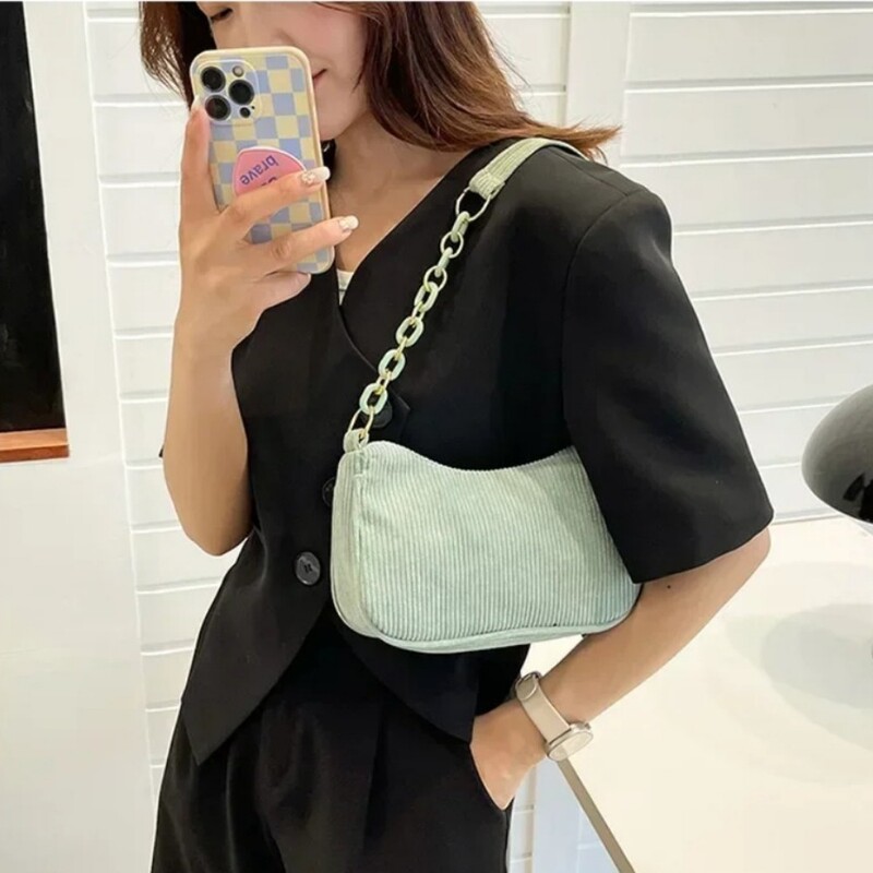 1PC Genți de mână vintage de modă pentru femei, geantă de subrat din velur, genți de umăr pentru femei, de culoare solidă, cu fermoar, poșeta de mână pentru femei