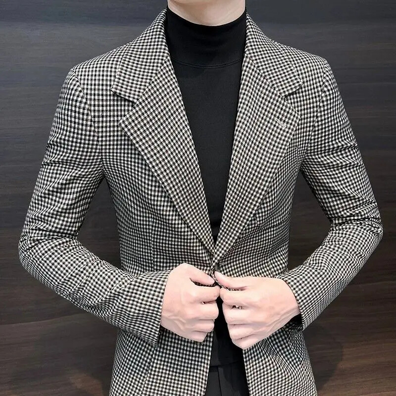 Costume pentru bărbați și sacouri cu un singur piept Nou în stil coreean Jachetă de înaltă calitate pentru bărbați Original Gentleman la modă paltoane largi