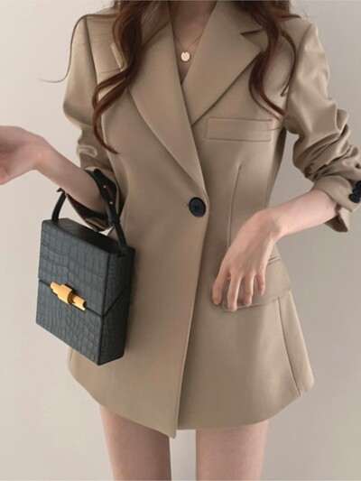 2024 Sacouri noi, jachete elegante pentru femei, costum elegant de birou, ocazional, haină solidă de modă, sacou de lux pentru femei, stil coreean