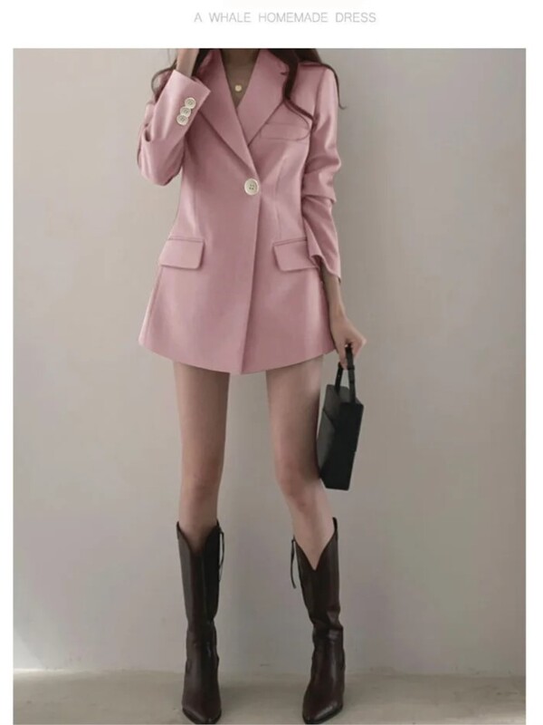 2024 Sacouri noi, jachete elegante pentru femei, costum elegant de birou, ocazional, haină solidă de modă, sacou de lux pentru femei, stil coreean