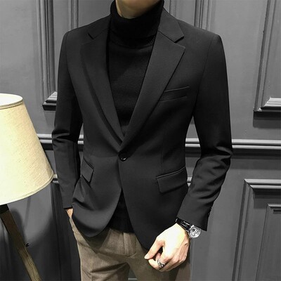 Blazer pentru bărbați, rochie subțire de afaceri, maro, pentru bărbați, jachete, haine în stil coreean, haină ocazională, la modă, de înaltă calitate, 2024