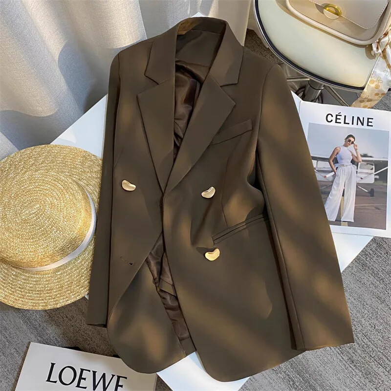 Gri de primăvară toamnă în stil coreean ocazional costum elegant îmbrăcat în stil occidental haine versatile pentru navetă